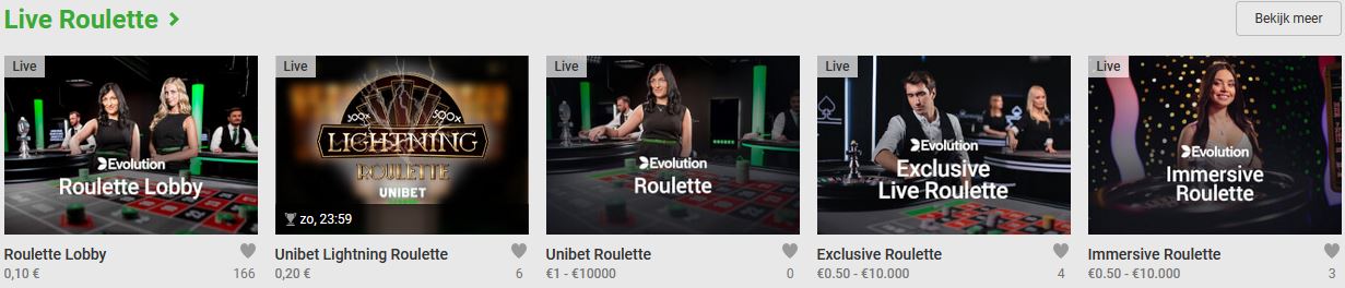 Unibet Live Roulette