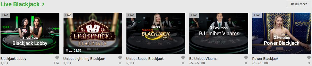 Unibet live Blackjack